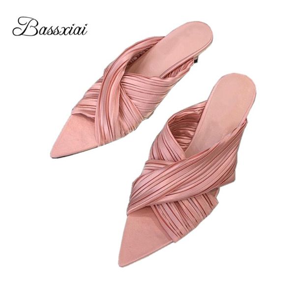 dress shoes luxury pleated satin cross band mules lady summer kitten heel pointed open toe slingbacks ankle wrap sandals women, Black
dress shoes luxury pleated satin cross band mules lady summer kitten heel pointed open toe slingbacks ankle wrap sandals women, Black