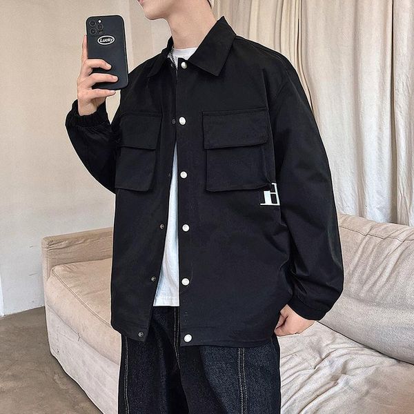 men's jackets 2021 fall pure color big pocket brand korean version casual black large coat mens clothing recommend, Black;brown
men's jackets 2021 fall pure color big pocket brand korean version casual black large coat mens clothing recommend, Black;brown