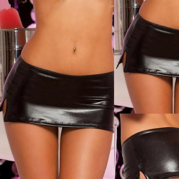 womens mini skirts ladies faux leather pleated side split embellished studded skirt party clubwear for evening parties lw, Black
womens mini skirts ladies faux leather pleated side split embellished studded skirt party clubwear for evening parties lw, Black