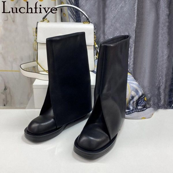 boots winter genuine leather mi-calf female shoes round toe platform flats women designer casual motorcycle botas for, Black
boots winter genuine leather mi-calf female shoes round toe platform flats women designer casual motorcycle botas for, Black