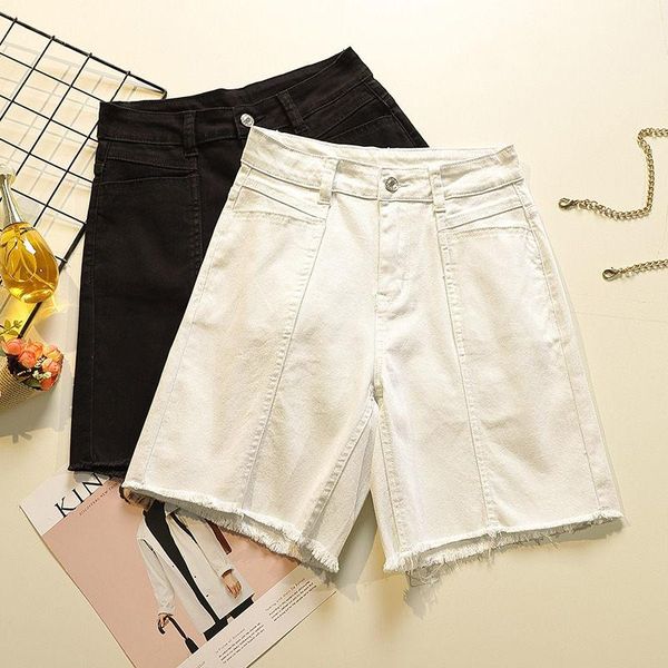 women's shorts summer thin jeans womans 2021 korean fashion big size 5xl ladies high waist straight wide leg pants black white e081, White;black
women's shorts summer thin jeans womans 2021 korean fashion big size 5xl ladies high waist straight wide leg pants black white e081, White;black