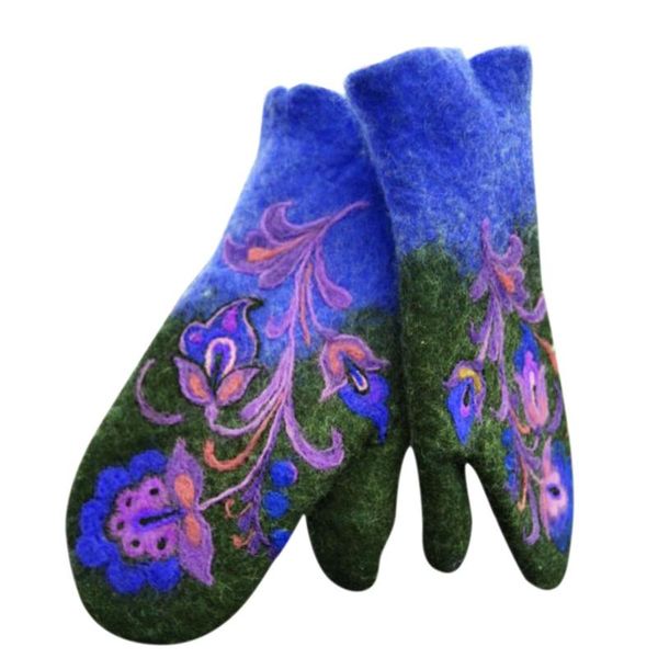 five fingers gloves women' colorful embroidered winter christmas mittens warm casual vintage elegant cotton, Blue;gray
five fingers gloves women' colorful embroidered winter christmas mittens warm casual vintage elegant cotton, Blue;gray