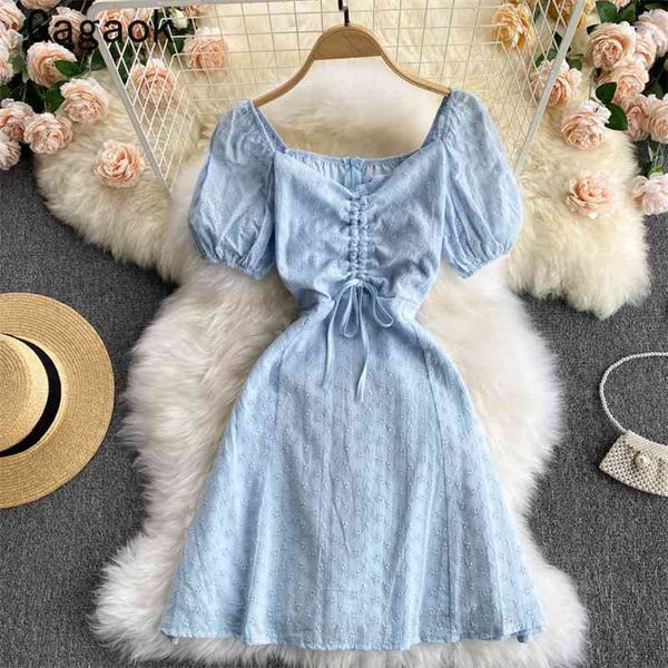 sweet dress women summer square collar puff sleeve solid mini bandage dresses korean fashion chic wild vestidos 210531, Black;gray
sweet dress women summer square collar puff sleeve solid mini bandage dresses korean fashion chic wild vestidos 210531, Black;gray