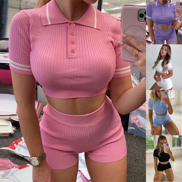 2021 european and american new women's short-sleeved pants suit cropped sweater shorts two-piece suit, Gray
2021 european and american new women's short-sleeved pants suit cropped sweater shorts two-piece suit, Gray