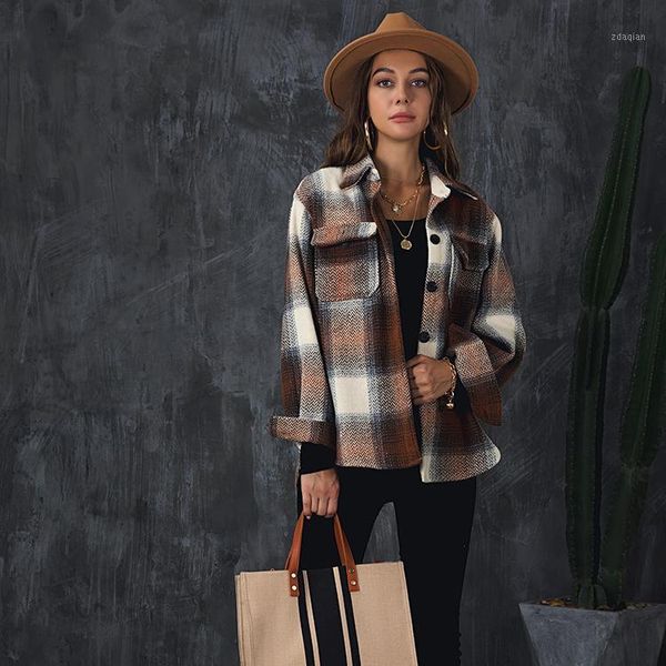 women's trench coats 2021 long sleeve woolen fashion ladies thick plaid coat female streetwear elegant girls oversized jacket, Tan;black
women's trench coats 2021 long sleeve woolen fashion ladies thick plaid coat female streetwear elegant girls oversized jacket, Tan;black