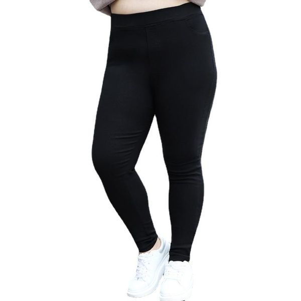 women's leggings spring autumn  to 6xl plus size elastic pencil pants black pockets high waist long trousers for women t1713 
women's leggings spring autumn  to 6xl plus size elastic pencil pants black pockets high waist long trousers for women t1713