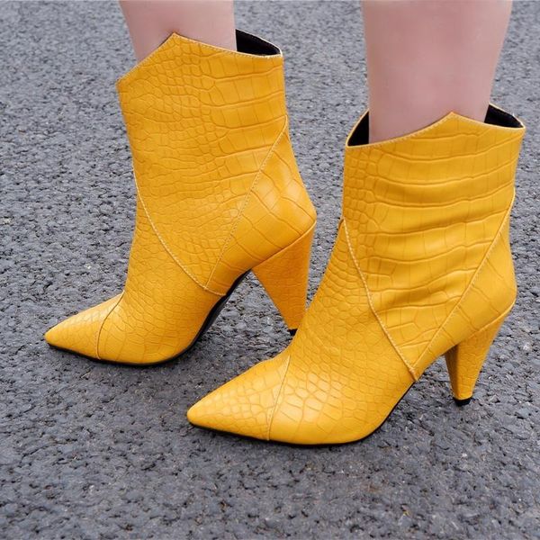 boots winter style women shoes ankle short cone with pointed fashion female size 34-43, Black
boots winter style women shoes ankle short cone with pointed fashion female size 34-43, Black