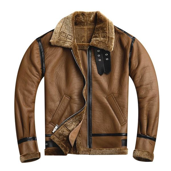 men's leather & faux 2021 brown men world war ii b3 bomber jacket plus size xxxl genuine sheepskin russian winter military shearling co, Black
men's leather & faux 2021 brown men world war ii b3 bomber jacket plus size xxxl genuine sheepskin russian winter military shearling co, Black