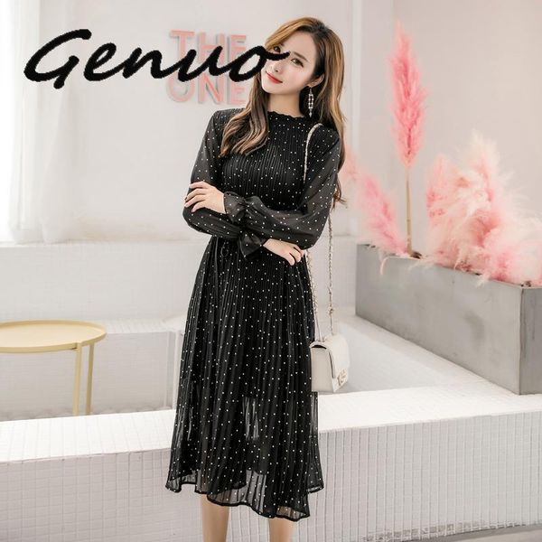 casual dresses spring autumn lady long chiffon dress 2021 korean fashion women sleeved polka dot pleated black vintage clothes, Black;gray
casual dresses spring autumn lady long chiffon dress 2021 korean fashion women sleeved polka dot pleated black vintage clothes, Black;gray