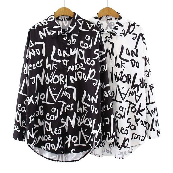 2021 new graffiti print blouse women autumn turn-down collar long sleeve plus size office elegant ladies shirts casual and blouses o71t, White
2021 new graffiti print blouse women autumn turn-down collar long sleeve plus size office elegant ladies shirts casual and blouses o71t, White