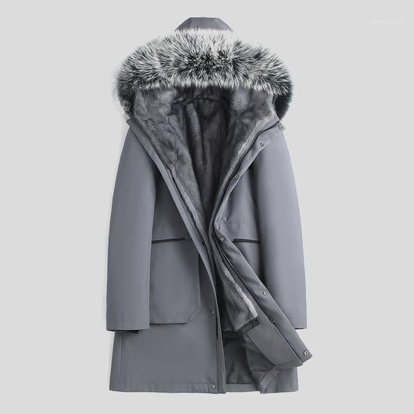 men's leather & faux hooded big raccoon fur collar parkas 2021 winter warm thick cross mink liner jackets clothing chaquetas hombre gmm, Black
men's leather & faux hooded big raccoon fur collar parkas 2021 winter warm thick cross mink liner jackets clothing chaquetas hombre gmm, Black