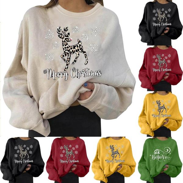 women's hoodies & sweatshirts women christmas print round neck long sleeve loose pullover fashionable design *8, Black
women's hoodies & sweatshirts women christmas print round neck long sleeve loose pullover fashionable design *8, Black