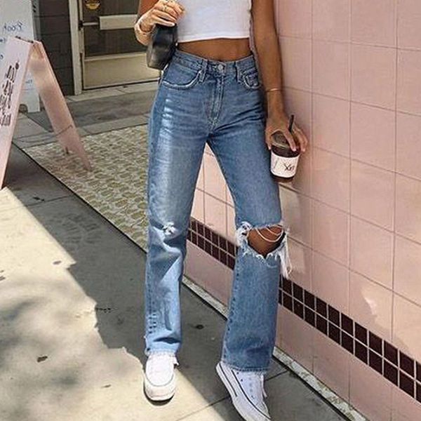 ripped for cargo mother jean hoge taille fashion gaten dunne women baggy jeans long denim broek, Blue
ripped for cargo mother jean hoge taille fashion gaten dunne women baggy jeans long denim broek, Blue