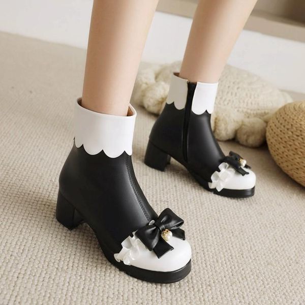 boots shoes winter lady zipper round toe boots-women 2021 ankle autumn med rubber pu hoof heels basic butterfly-knot short plush, Black
boots shoes winter lady zipper round toe boots-women 2021 ankle autumn med rubber pu hoof heels basic butterfly-knot short plush, Black