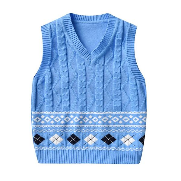 pullover children's vest girl's rib knit rhombus boy's v-neck cotton dress kid's sleeveless autumn look, Blue
pullover children's vest girl's rib knit rhombus boy's v-neck cotton dress kid's sleeveless autumn look, Blue