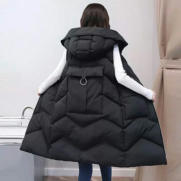 autumn winter 2021 middle and long hooded down korean loose cloth women's sleevels cotton vt, Black;white
autumn winter 2021 middle and long hooded down korean loose cloth women's sleevels cotton vt, Black;white