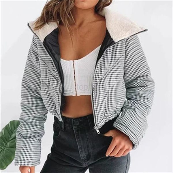 zipper long sleeve short padded jacket designer winter female new casual slim hooded coats ladies plaid cotton fashion trend, Black
zipper long sleeve short padded jacket designer winter female new casual slim hooded coats ladies plaid cotton fashion trend, Black