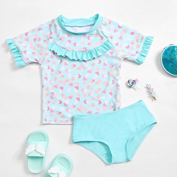 surf rashguard 2-8 years girl swimsuit two piece children's swimwear heart print little girl bathing suit beachwear short sleeve
surf rashguard 2-8 years girl swimsuit two piece children's swimwear heart print little girl bathing suit beachwear short sleeve