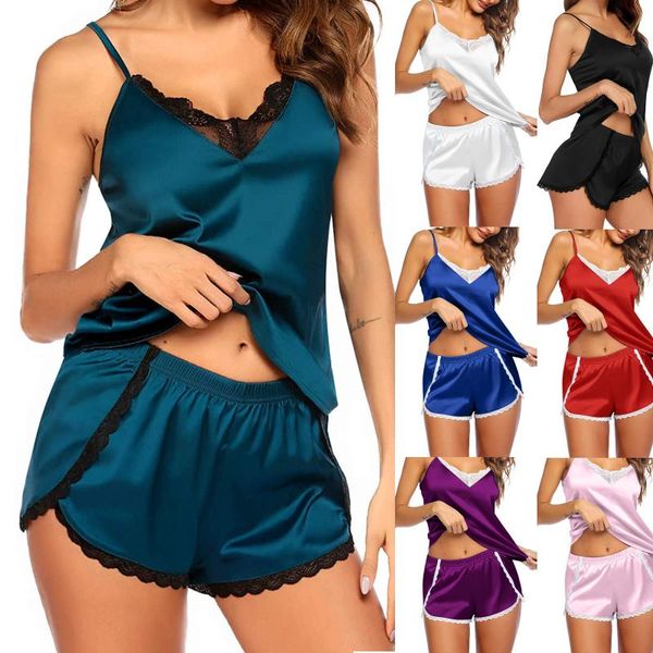 gym clothing 2021 ladies in pajamas sling v-neck split multicolor silky polyester summer solid casual quick-drying pajama set, White;black
gym clothing 2021 ladies in pajamas sling v-neck split multicolor silky polyester summer solid casual quick-drying pajama set, White;black