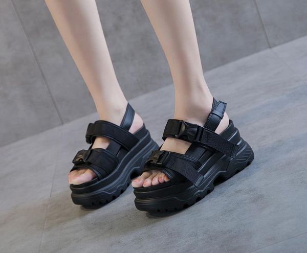 woman genuine leather high heel leisure time fish 2021 white muffin bottom sandals toe women's shoes, Black
woman genuine leather high heel leisure time fish 2021 white muffin bottom sandals toe women's shoes, Black
