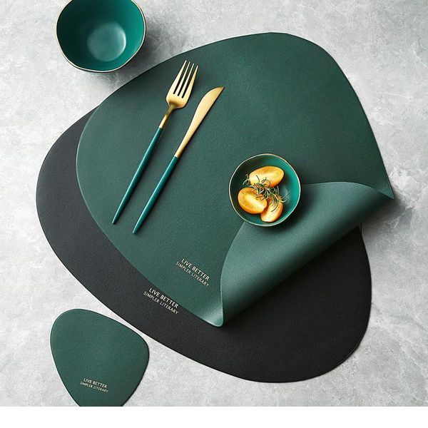 tableware pad placemat table mat pu leather heat insulation non-slip simple placemats disc coaster placemat for dini qylbar
tableware pad placemat table mat pu leather heat insulation non-slip simple placemats disc coaster placemat for dini qylbar