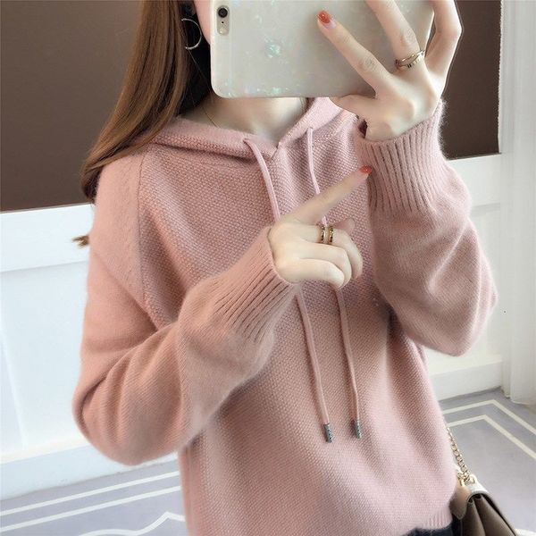 2021 new european style pullovers of women knitted in hoodies autumn sweater solid long sleeves elegant casual chic ladies 23 qmvr, White;black
2021 new european style pullovers of women knitted in hoodies autumn sweater solid long sleeves elegant casual chic ladies 23 qmvr, White;black