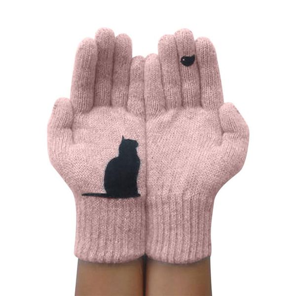 sports gloves female woolen winter outdoor warmth cold protected cat bird print cute simple mitten, Black
sports gloves female woolen winter outdoor warmth cold protected cat bird print cute simple mitten, Black