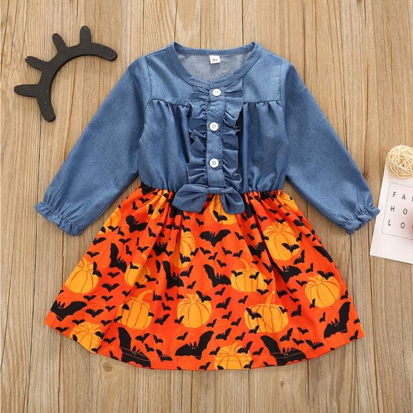 girl's dresses 2021 1-5y toddler baby kid girls halloween dress bow ruffles denim pumpkin party for long sleeve clothes, Red;yellow
girl's dresses 2021 1-5y toddler baby kid girls halloween dress bow ruffles denim pumpkin party for long sleeve clothes, Red;yellow