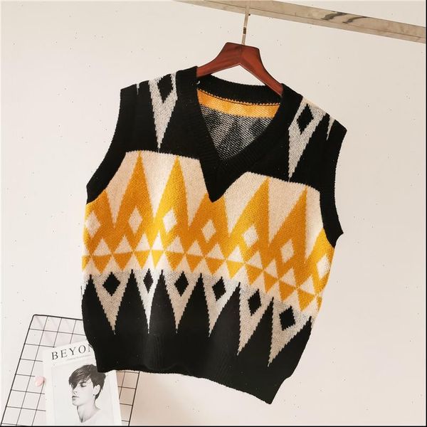 fashion hit color v neck knitted sweater vest women loose striped sleeveless simple commuter sweater vest female spring autumn, White;black
fashion hit color v neck knitted sweater vest women loose striped sleeveless simple commuter sweater vest female spring autumn, White;black