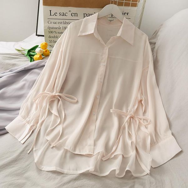 women's blouses & shirts dasswei fashion summer chiffon for women 2021 casual long sleeve irregular loose female elegant solid button, White
women's blouses & shirts dasswei fashion summer chiffon for women 2021 casual long sleeve irregular loose female elegant solid button, White