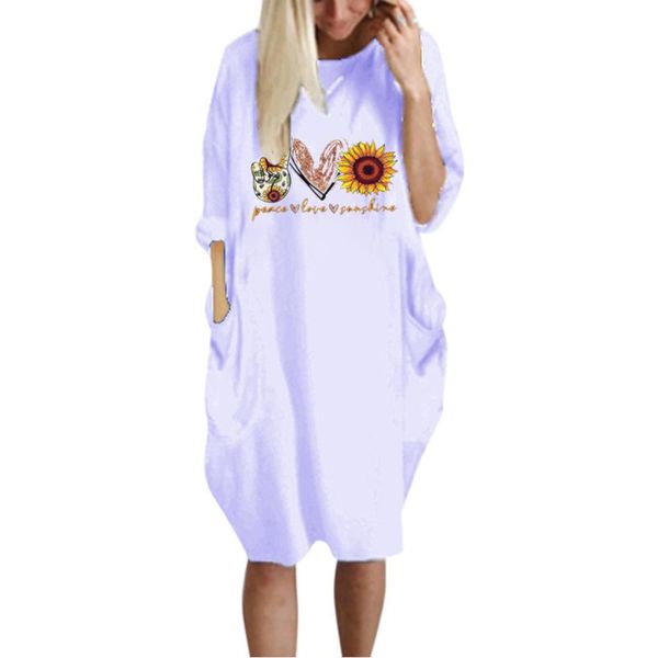 casual dresses women's dress loose knee-length sunflower print with pocket oversized ladies fashion o neck long female p, Black;gray
casual dresses women's dress loose knee-length sunflower print with pocket oversized ladies fashion o neck long female p, Black;gray