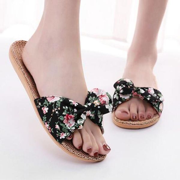 fashion female bohemia women's slippers bowknot flax flip flops beach shoes ladies sandals flat non-slip home slipper qq306, Black
fashion female bohemia women's slippers bowknot flax flip flops beach shoes ladies sandals flat non-slip home slipper qq306, Black