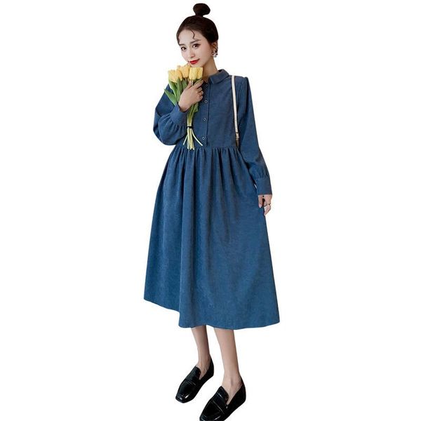fashion corduroy maternity long dress 2021 spring autumn korean elegant loose clothes for pregnant women pregnancy party dress, White
fashion corduroy maternity long dress 2021 spring autumn korean elegant loose clothes for pregnant women pregnancy party dress, White
