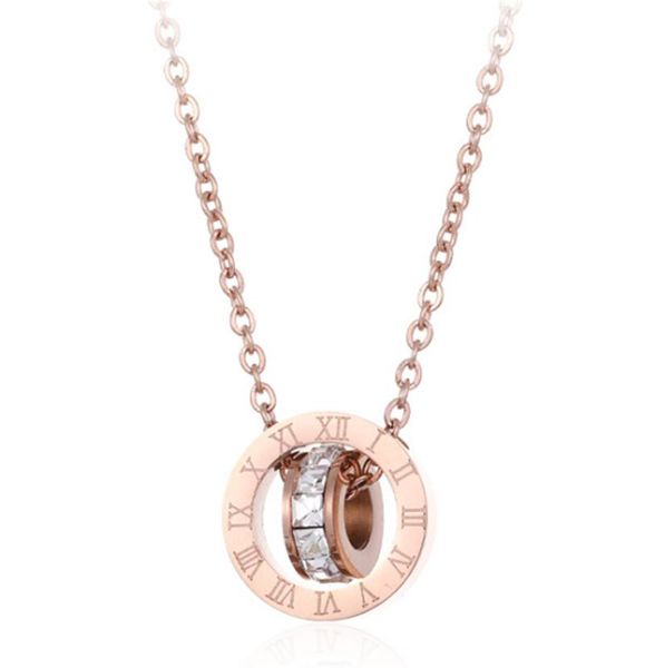 pendant necklaces 316l stainless steel rose gold trendy double ring romanesque inlaid zircon wedding ladies necklace no fade, Silver
pendant necklaces 316l stainless steel rose gold trendy double ring romanesque inlaid zircon wedding ladies necklace no fade, Silver