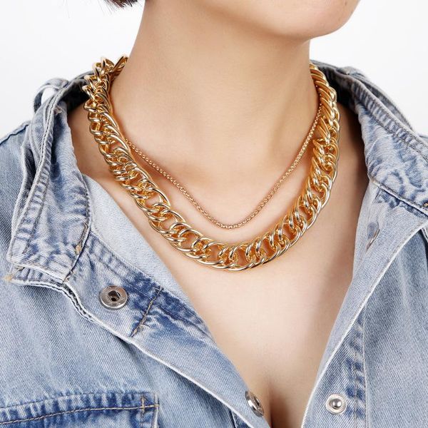 pendant necklaces fashion boho vintage multilevel gold punk exaggerated thick chain necklace for women geometry choker thin chains jewelry g, Silver
pendant necklaces fashion boho vintage multilevel gold punk exaggerated thick chain necklace for women geometry choker thin chains jewelry g, Silver