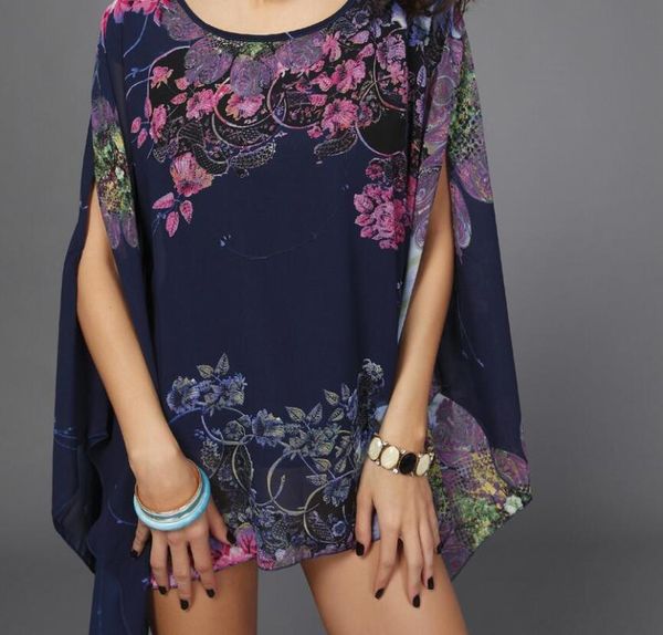 women's blouses & shirts boho batwing sleeve chiffon blouse arrive summer women casual floral print beach peplum blusas robe, White
women's blouses & shirts boho batwing sleeve chiffon blouse arrive summer women casual floral print beach peplum blusas robe, White