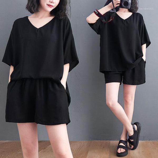 women's tracksuits oversize loose casual suit short sleeve t-shirt +shorts set ensemble femme survetement year-old female costume 2 pie, Gray
women's tracksuits oversize loose casual suit short sleeve t-shirt +shorts set ensemble femme survetement year-old female costume 2 pie, Gray