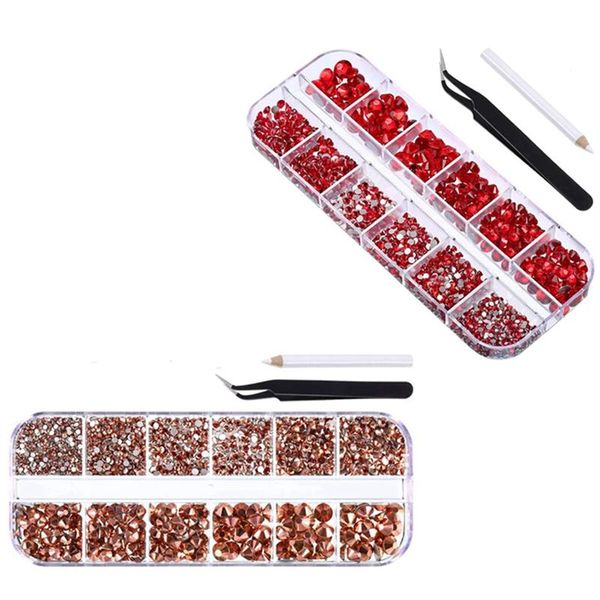 nail art decorations 2set flat back gems round crystal rhinestones with tweezer and picking pen for crafts art, red & rose gold, Silver;gold
nail art decorations 2set flat back gems round crystal rhinestones with tweezer and picking pen for crafts art, red & rose gold, Silver;gold