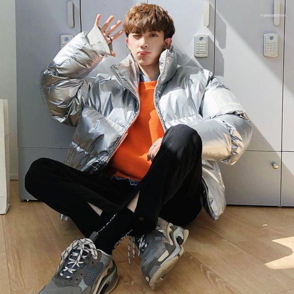 men's down & parkas 2021 winter korean ins stand collar bright leather loose short section tide male couple casual cotton coat1, Black
men's down & parkas 2021 winter korean ins stand collar bright leather loose short section tide male couple casual cotton coat1, Black