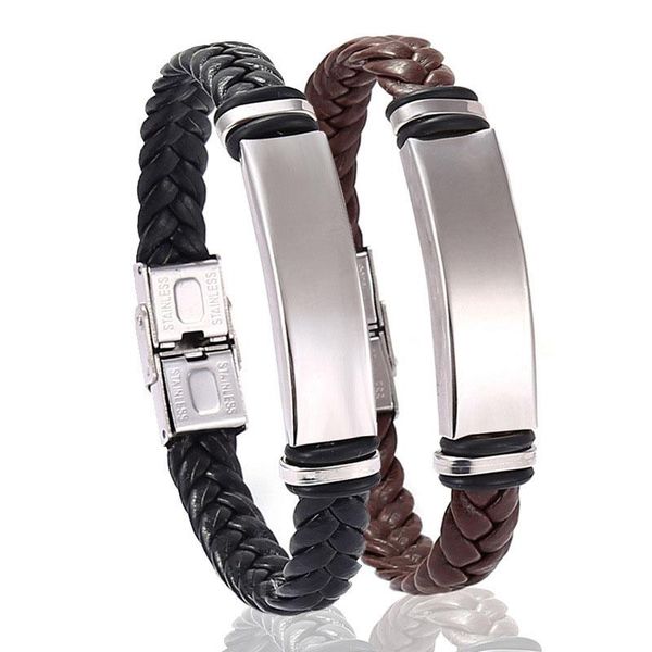 charm bracelets stainless steel buckle brown black genuine leather braided bracelet bangle for men casual ol style jewelry, Golden;silver
charm bracelets stainless steel buckle brown black genuine leather braided bracelet bangle for men casual ol style jewelry, Golden;silver
