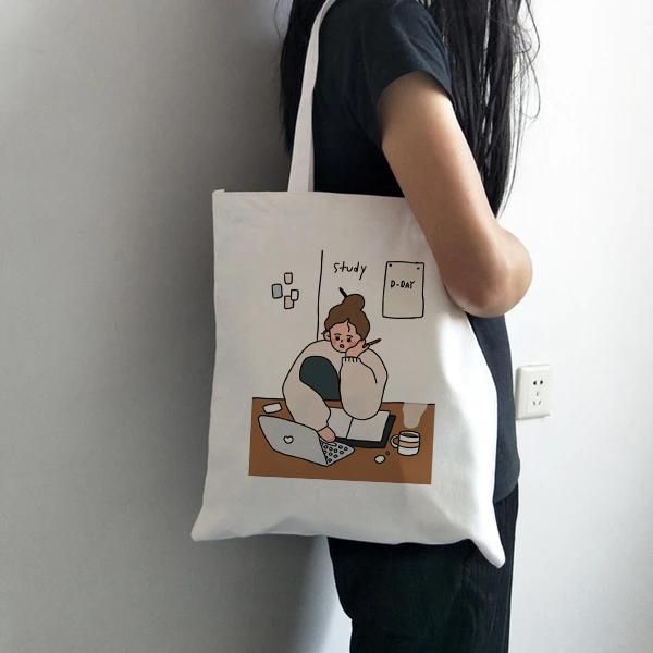 shopping bags casual shoulder large capacity simple bag funny cartoon girls printing hand women canvas cloth package 
shopping bags casual shoulder large capacity simple bag funny cartoon girls printing hand women canvas cloth package