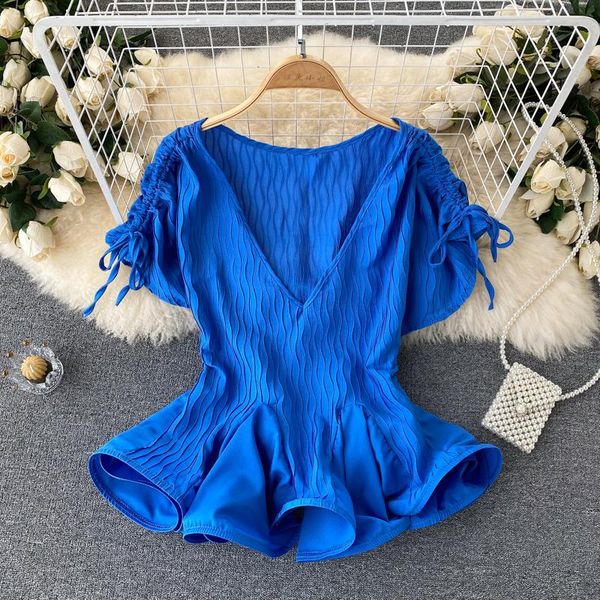 women's blouses & shirts ins fashion summer 3d ruffle slim deep v-neck short sleeve chiffon shirt elegant clothes blouse t513, White
women's blouses & shirts ins fashion summer 3d ruffle slim deep v-neck short sleeve chiffon shirt elegant clothes blouse t513, White