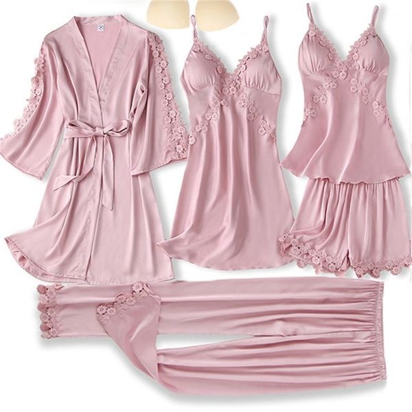 women's sleepwear pajamas satin lace pjs ice silk five pieces suit pyjamas pour femme home clothes v-neck robe kimono gown 1a, Black;red
women's sleepwear pajamas satin lace pjs ice silk five pieces suit pyjamas pour femme home clothes v-neck robe kimono gown 1a, Black;red