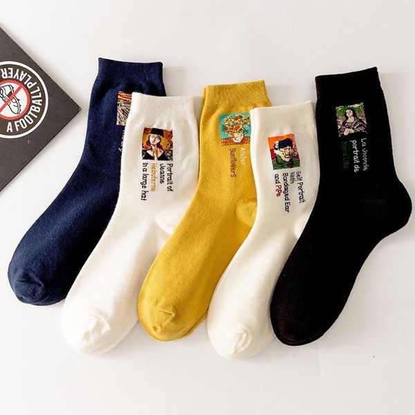 socks & hosiery cartoon women famous paintings cute funny cotton sweat breathable autumn winter retro midle tube casual skarpetkis, Black;white
socks & hosiery cartoon women famous paintings cute funny cotton sweat breathable autumn winter retro midle tube casual skarpetkis, Black;white