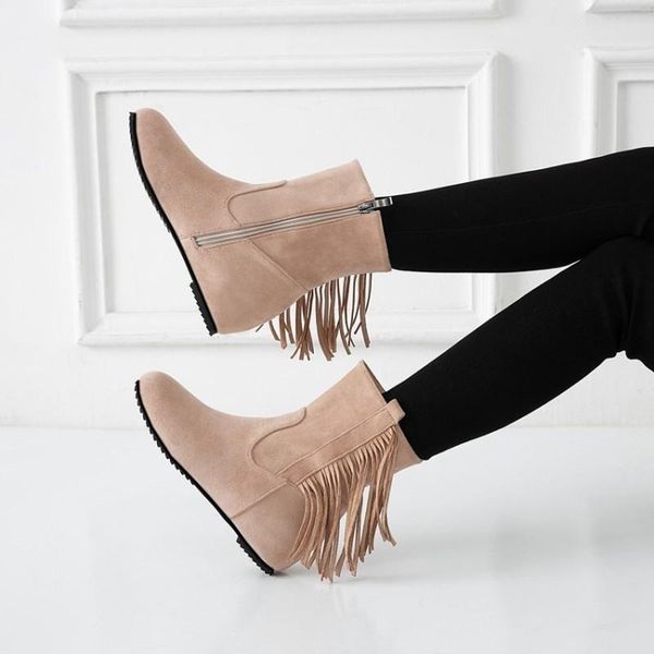 boots autumn winter fashion women tassel nubuck leather zipper shoes round toe height increasing snow maziao, Black
boots autumn winter fashion women tassel nubuck leather zipper shoes round toe height increasing snow maziao, Black