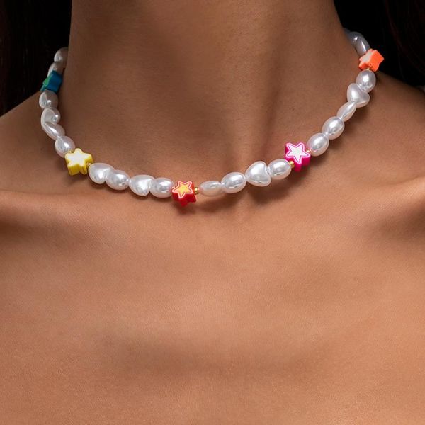 chains ingemark boho cute clay colorful star imitation pearl necklace fashion goth women neck chain choker collar jewelry 2021, Silver
chains ingemark boho cute clay colorful star imitation pearl necklace fashion goth women neck chain choker collar jewelry 2021, Silver