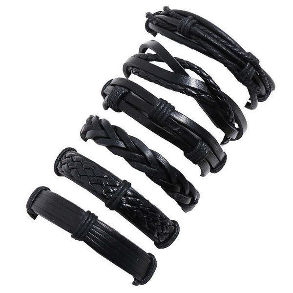 jessingshow 6 pcs/set handmade weave charm wrap leather mens bracelets women adjustable bangles femme homme male jewellery 2021 q0717, Black
jessingshow 6 pcs/set handmade weave charm wrap leather mens bracelets women adjustable bangles femme homme male jewellery 2021 q0717, Black