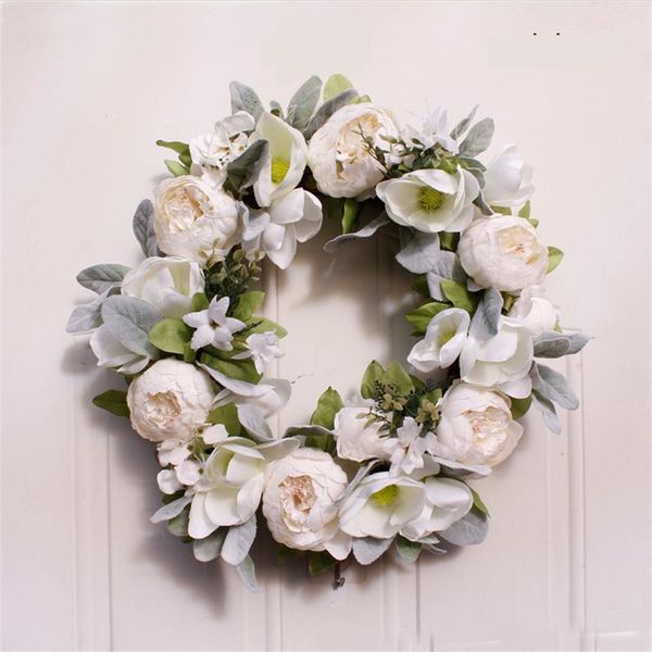 decorative flowers & wreaths 18 inch door wreath peony magnolia green leaves front artificial christmas home wedding decoration
decorative flowers & wreaths 18 inch door wreath peony magnolia green leaves front artificial christmas home wedding decoration