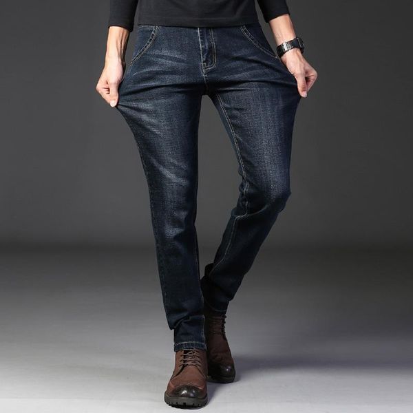 2021 slim straight jeans men trousers new spring autumn mens fashion casual jean male long pants on, Blue
2021 slim straight jeans men trousers new spring autumn mens fashion casual jean male long pants on, Blue