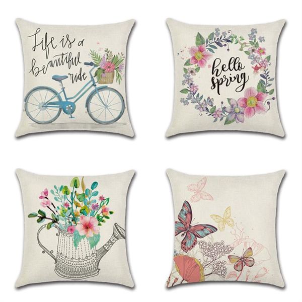 1pcs flower butterfly bicycle spring theme 45*45cm cushion cover linen throw pillow car home decoration decorative pillowcase
1pcs flower butterfly bicycle spring theme 45*45cm cushion cover linen throw pillow car home decoration decorative pillowcase